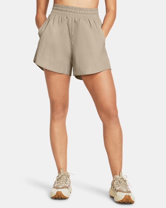 Women's UA Vanish Crinkle Long Shorts in Brown image number 0